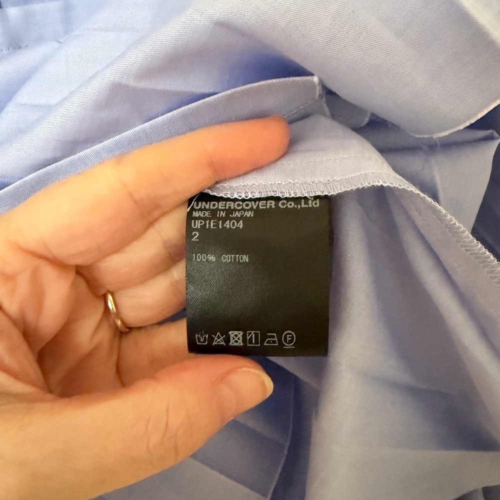 Undercover Jun Takahashi Blue Pleated Button Down Shirt - Picture 7 of 9